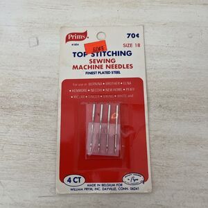 NOS: Vintage PRIMS  Sewing Machine Needles ~ Size 18 ~ 4 Ct Package Top Stitch